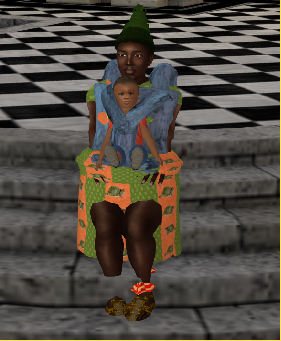Iyoba and Petrichor sit on the steps of Bellezzamora