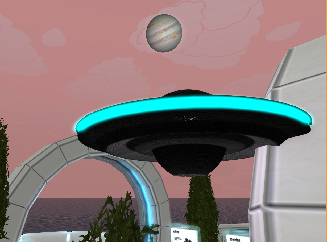 Riding the UFO, heir to the hockey puck, at Balticon Station