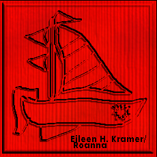 a boat burned on to bright red wood