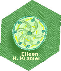 a green wicker crinkle with a hand drawn middle